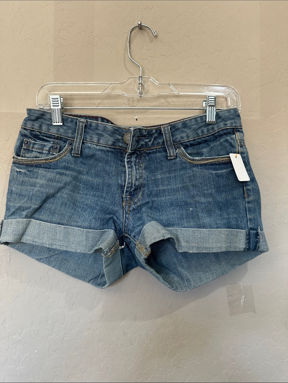 American Eagle Outfitters Blue Rolled-Hem Denim Shorts Y2K